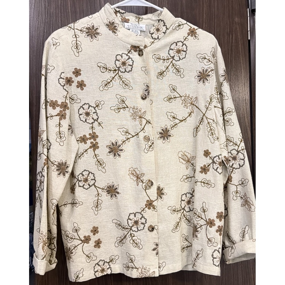 Rare Vntg1980's Sandy Starkman Embroidered Bohocore 100% Cotton Art Wear Style M